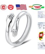 Sterling Silver Hugging Hands Ring - Emotional Jewelry Gift for Any Occa... - $995.30 MXN