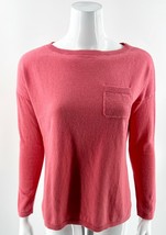 Talbots Womens Sweater Size Small Pink Drop Shoulder Pocket Cotton Wool Cashmere - £18.72 GBP