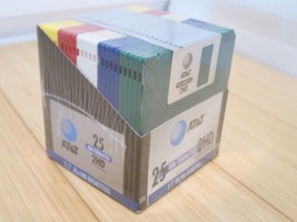 AT&amp;T Floppy Disk 2HD 3.5 inch Multi Color IBM Formatted Disks 25-Pack Sealed New - £18.35 GBP