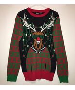 Mad Engine Men’s Small Light-up UGLY-CHRISTMAS Reindeer Sweater Small - $25.48