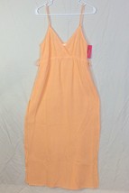 Xhilaration Women&#39;s Size M Dress Swim Cover Up Midi V Neck Waffle Knit Peach Nwt - $11.83