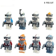 8Pcs Captain Rex Fox Wolffe White Clone Trooper Star Wars Clone Wars Minifigures - £13.31 GBP