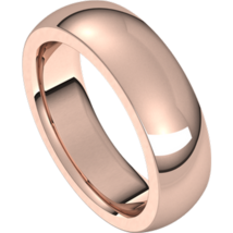 Authenticity Guarantee 
14k Rose Gold 6mm Heavyweight Half Round Comfort-Fit ... - £896.00 GBP+