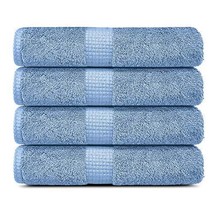 Lavish Touch 100% Cotton 600 GSM Melrose Pack of 4 Bath Towels Sky Blue - £29.92 GBP
