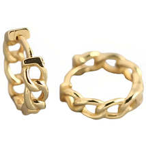 Anyco Earrings Gold Plated Punk Hip-Hop Link Chain Gothic Studs For Women  - £16.54 GBP