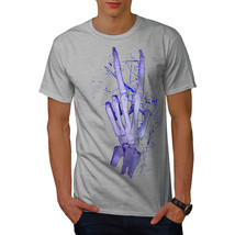 Wellcoda Skeleton Peace Cool Mens T-shirt, Skull Graphic Design Printed Tee - £15.05 GBP+