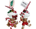 Holly Adler Gingerbread Baker Girl and Boy with Candy Canes Ornaments 3.... - $16.64