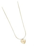 Co Heart Gold Locket Chain Necklace - 14K Real - £140.79 GBP