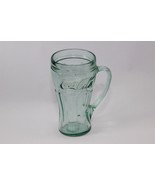 Coca Cola Handled Mug Heavy Green Glass 6.5&quot; Tall - £12.37 GBP