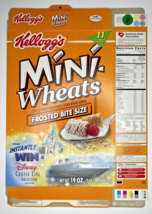 2001 Empty Kellogg&#39;s Mini Wheats Disney 19OZ Cereal Box SKU U198/186 - £15.00 GBP