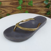Malvados Size 5-6 M Women Sandal Flip Flop Gold Synthetic - £15.60 GBP