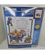 Janlynn  Counted Cross Stitch Kit #80-441 Bath Time Rules Vintage NEW - $15.47