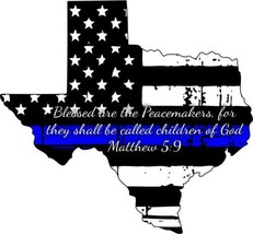 Thin blue line Texas decal - Blessed are the Peacemakers Matthew 5:0 Decal - £3.91 GBP+