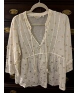 Boden V-neck Tassel Golden Leaf Pattern 16 Reg Cotton/Poly Womens Long S... - $13.52 CAD