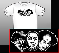 Three Stooges T-Shirt Larry Fine Moe Howard Curly Columbia Pictures - £13.40 GBP