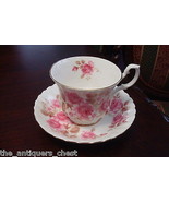 Royal Albert England Antique footed cup and saucer, pink roses and gold[... - $881.76 MXN