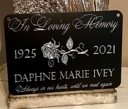 Engraved Personalized Custom Memorial Grave Marker Aluminum Metal Sign 10x7 - £21.54 GBP