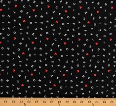 Cotton Mickey Text Toss Mickey Mouse Disney Cartoon Fabric Print by Yard D465.52 - £7.82 GBP