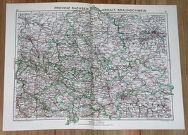 1932 Original Vintage Map Of Saxony Anhalt Sachsen Berlin Harz / Germany - £13.41 GBP