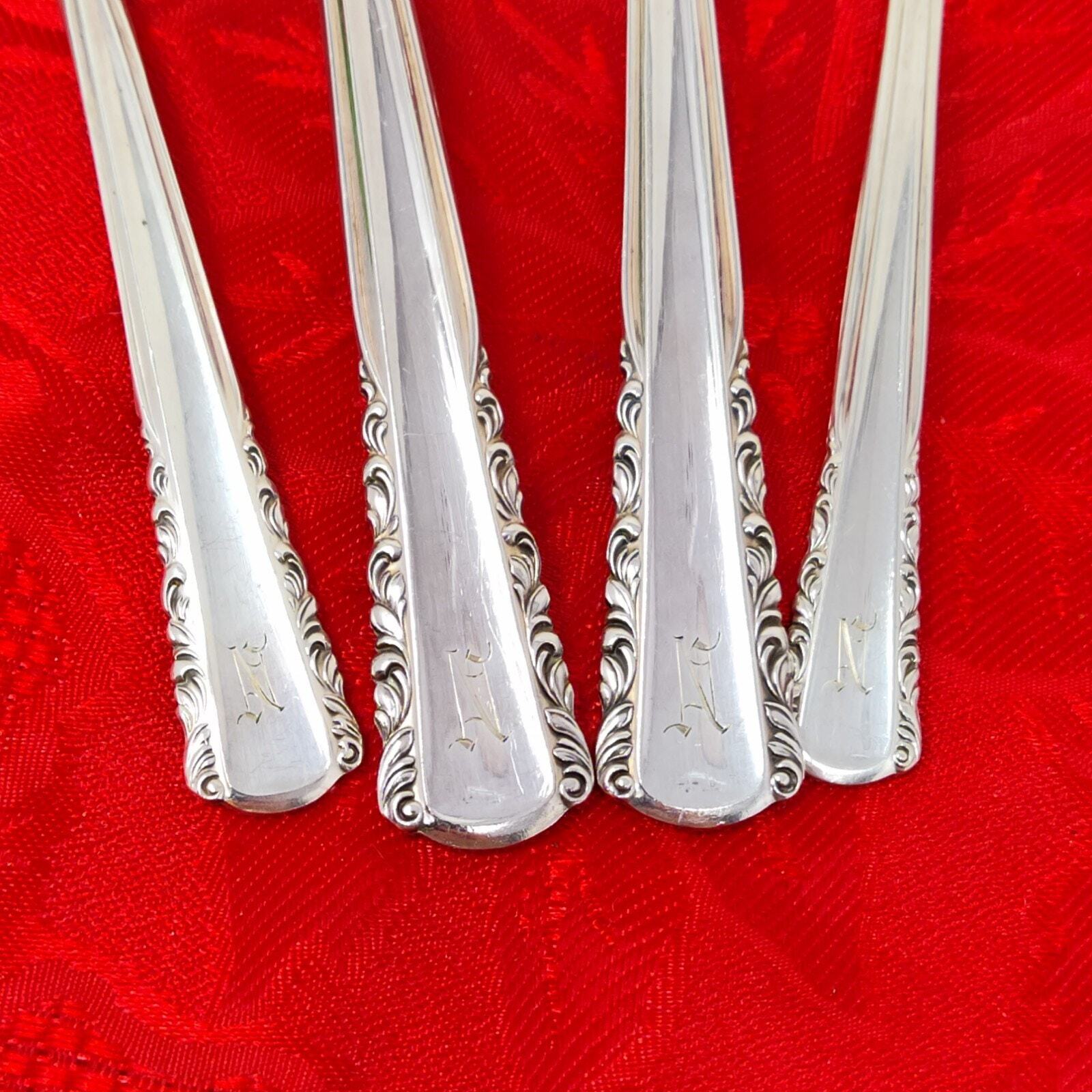 4X Srv May Queen Holmes & Edwards Silverplate Flatware Monogram "N" Serving Pcs Item image 5