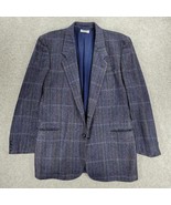 Gino Cappeli Silk Sport Coat Mens 40 Long Blue Purple Windowpane Plaid 2... - £21.96 GBP