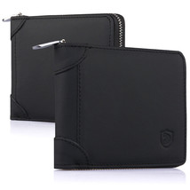 Luxury Genuine Leather Rfid Blocking Zipper Wallet With Coin Pocket For Men Us - £26.36 GBP