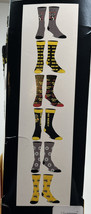 Bio world NWT cobra kai 6 pair gray yellow red crew socks SZ8-12 R12 - £20.65 GBP