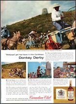 Canadian Club PRINT AD &quot;Donkey Derby&quot; Canadian Blended Whiskey BX4 - $11.39