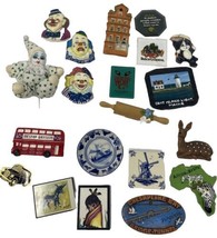 Vintage Lot of 20 Refrigerator Magnets Variety of Materials - £21.30 GBP