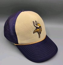 VINTAGE Minnesota Vikings Hat ADJ Cap Snap Back Purple 90s Large adjusta... - $19.30