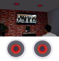 Pair Rockville HC85-LED 8&quot; 700 Watt In-Ceiling Home Theater Speakers w/ Red LED - £80.77 GBP