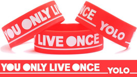 YOLO You Only Live Once RED WRISTBAND Concert Bracelet Free Shipping Bra... - $187.78 MXN