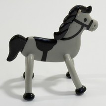 Oriental Trading Company Bendable Posable Plastic White Horse Black Saddle - $82.01 MXN