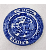Antique Yorkshire Relish Blue Willow Small Advertising Plate 4 1/4 inch - $32.18