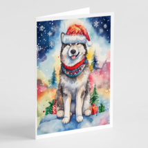 Alaskan Malamute Christmas Greeting Cards Pack of 8 - £16.25 GBP