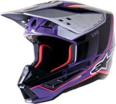New Alpinestars SM5 Sail Violet Black Silver Helmet MX Motocross ATV Adult - £236.35 GBP