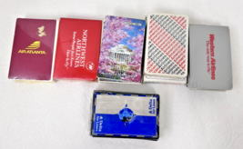 6 Airlines Decks of Cards New Old Stock Never Used Delta Atlanta NW West... - $39.11