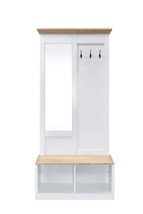 Melati Hall Tree, Light Oak &amp; White Finish - $307.00