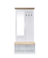 Melati Hall Tree, Light Oak &amp; White Finish - $5,653.89 MXN