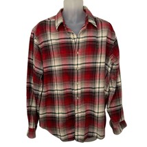 Ralph Lauren Shirt Plaid Flannel Button Up Classic Fit Red Green Men's XL - $24.26