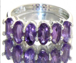 Natural Amethyst 1.53 ct Ring Size 6 - £66.93 GBP