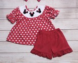 NEW Boutique Minnie Mouse Tunic Ruffle Shorts Girls Outfit Set Size 6-7 - $14.99