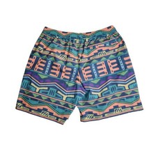 Chubbies Blocks Neon Multicolor Lined 7&quot; Swim Trunk Board Shorts Tribal ... - $24.64