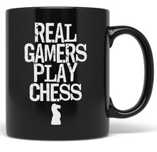 PixiDoodle Real Gamers Play Chess - Board Game Geek Distressed Coffee Mu... - £20.68 GBP+