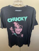 Chucky Men's XL Black Shirt Sleeve Graphic Crew Neck Cotton T-Shirt Wann... - $13.75
