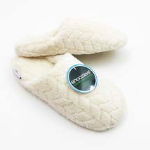 Snoozies Women&#39;s Chevron Pattern Scuff Slippers Medium 7/8 Ivory - $278.56 MXN