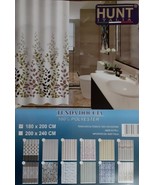 Cortina de Ducha Con Anillos En Poliéster HUNT CM L180 Xh 200 - $214.62 MXN