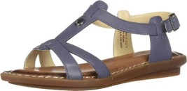 Hush Puppies Womens T Strap Sandal Size 7 Color Blue Granite Leather - £77.08 GBP