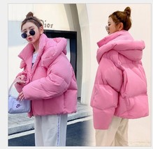 2023 Winter Korean Parkas Fluffy Hooded Bread Down Jacket Women Thick Loose Shor - £59.03 GBP