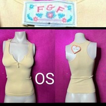 Cream Beige Nylon/Spandex Loungewear Tank Top ~One Size Fits Up To Size M - $15.90